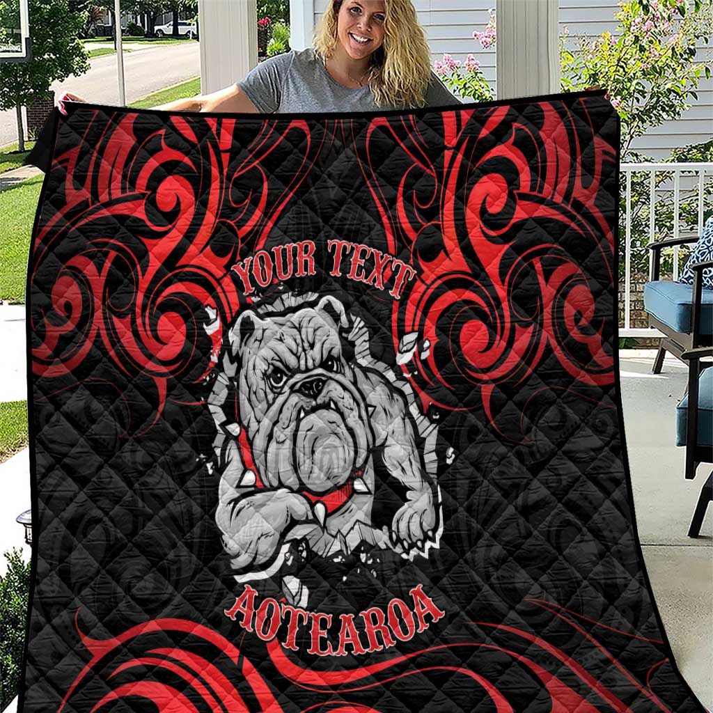 Personalised Aotearoa Bulldog Quilt NZ Maori Tattoo
