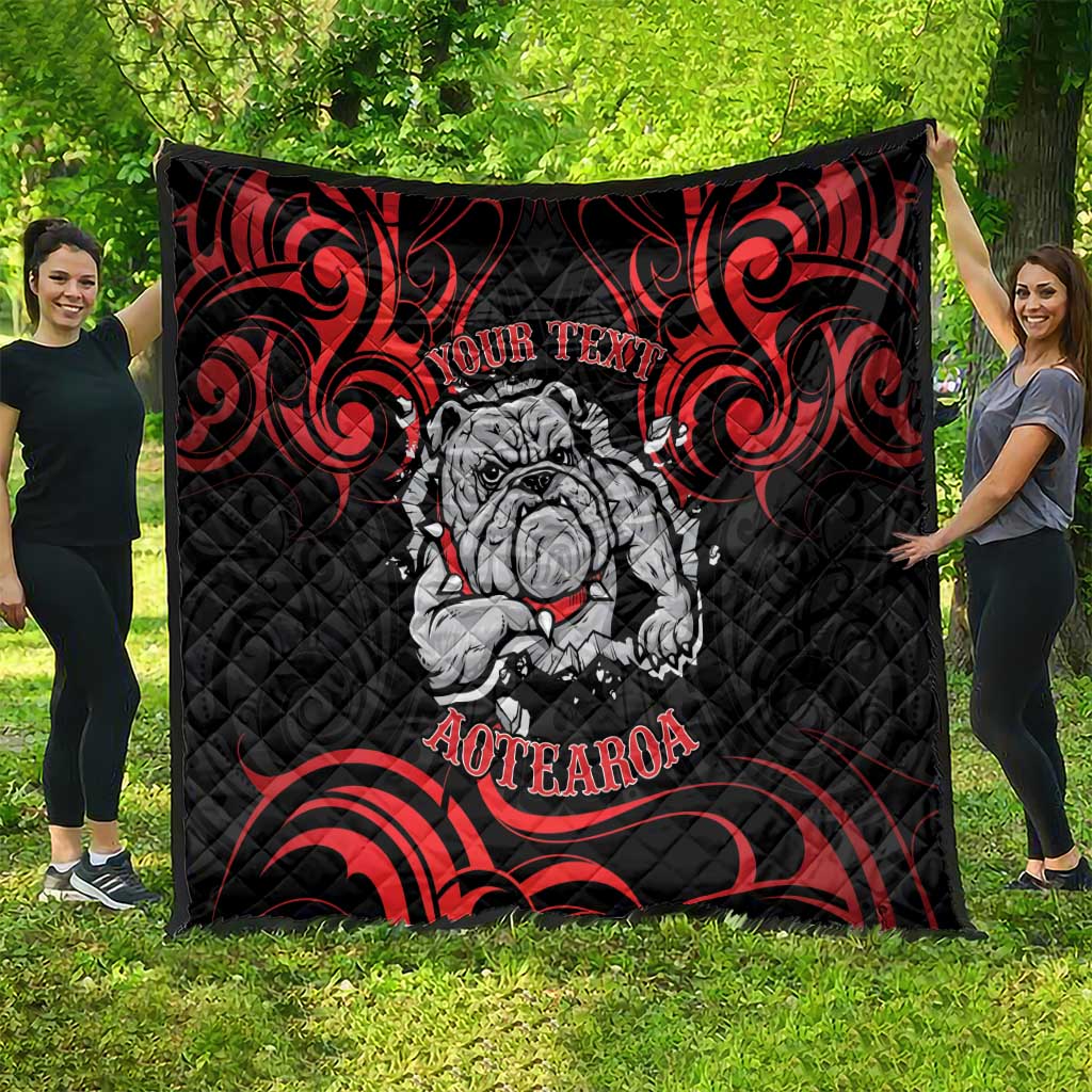 Personalised Aotearoa Bulldog Quilt NZ Maori Tattoo