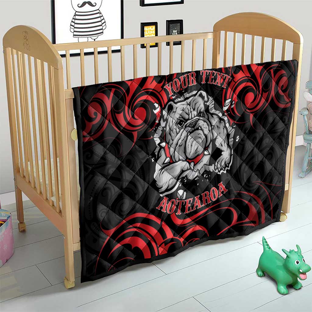 Personalised Aotearoa Bulldog Quilt NZ Maori Tattoo