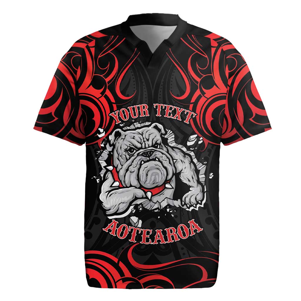 Personalised Aotearoa Bulldog Rugby Jersey NZ Maori Tattoo