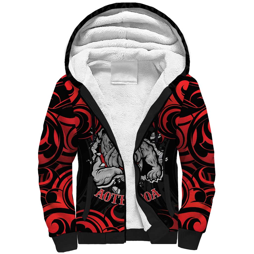 Personalised Aotearoa Bulldog Sherpa Hoodie NZ Maori Tattoo