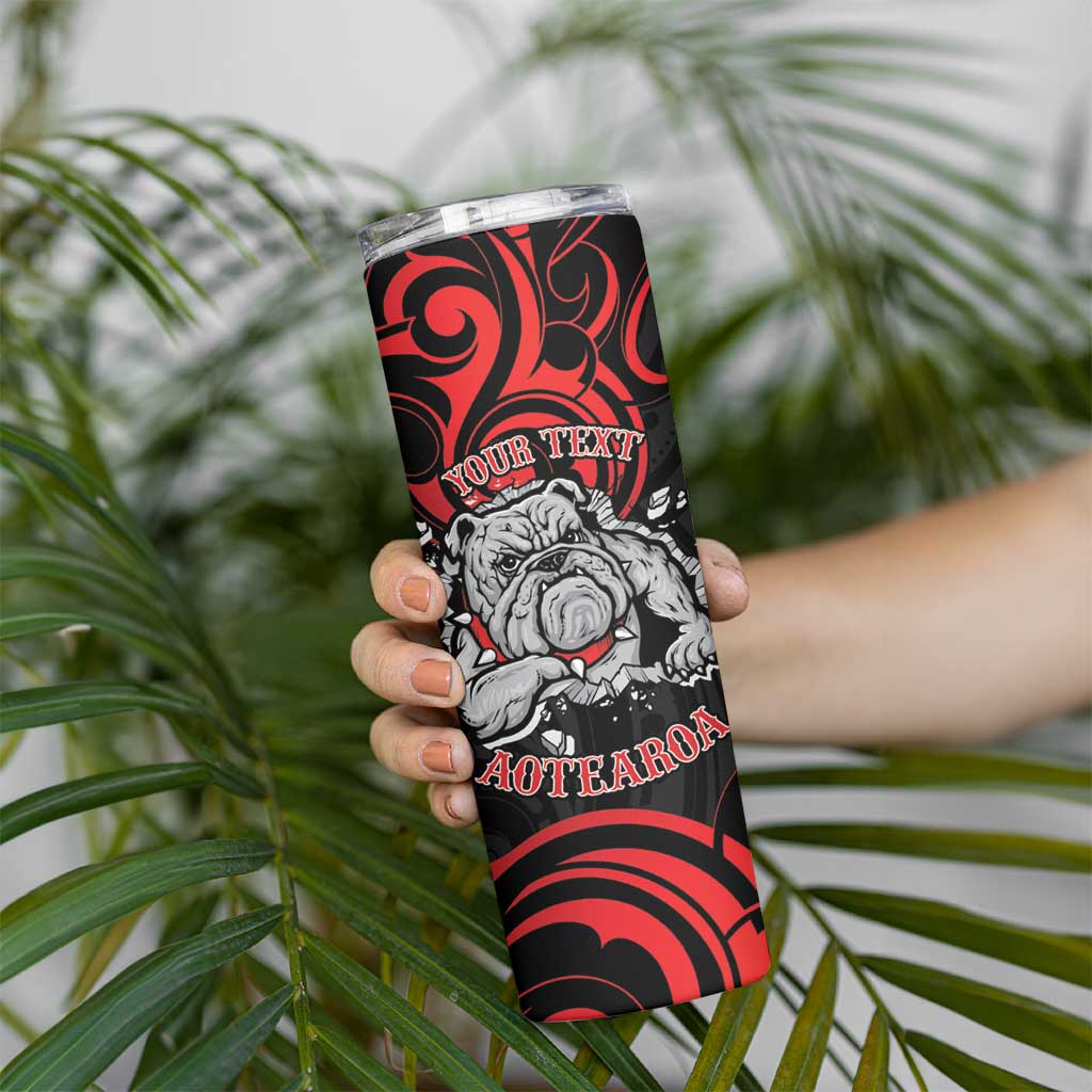 Personalised Aotearoa Bulldog Skinny Tumbler NZ Maori Tattoo