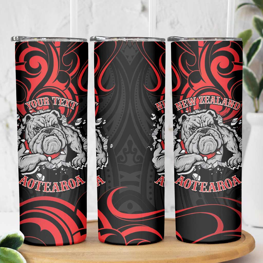 Personalised Aotearoa Bulldog Skinny Tumbler NZ Maori Tattoo