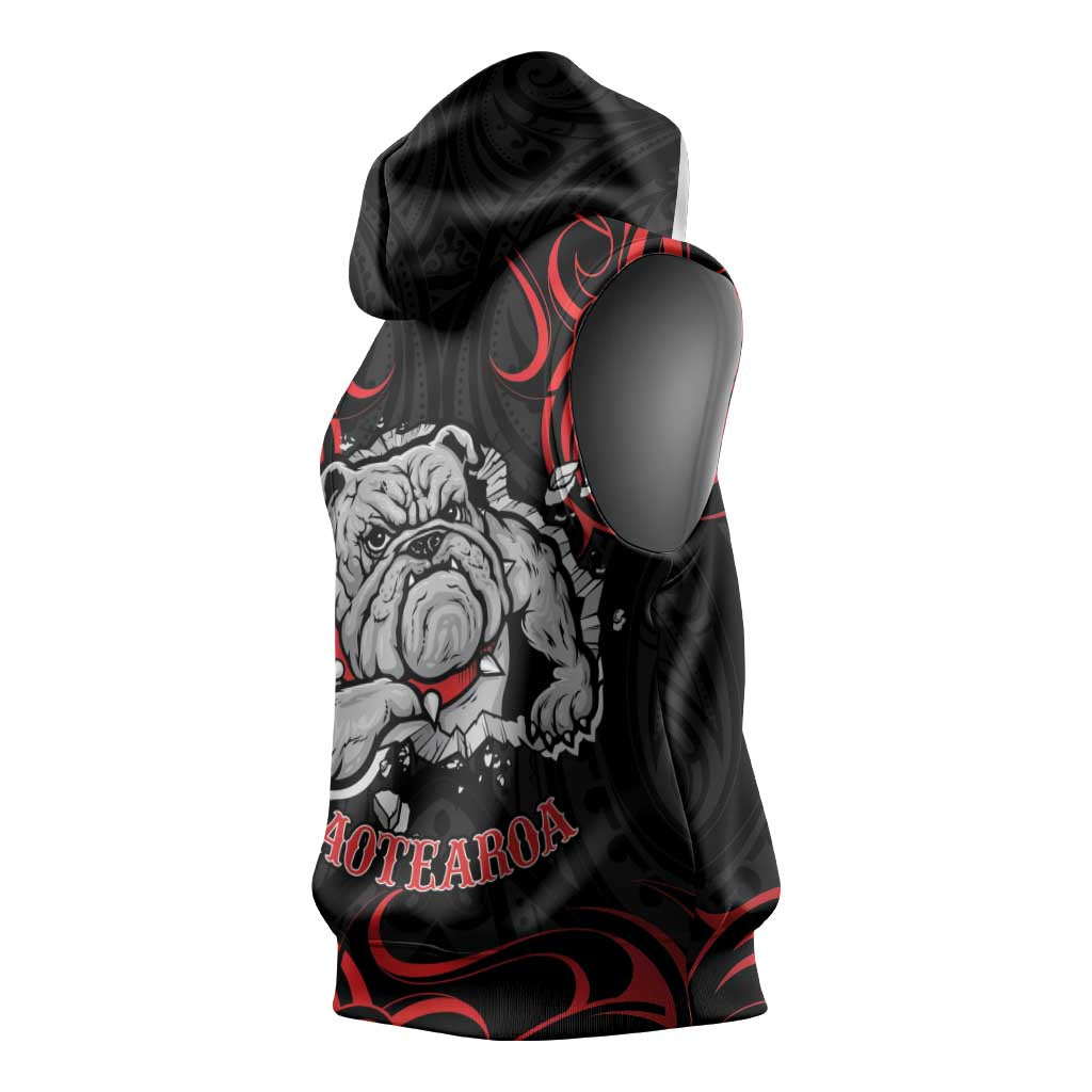 Aotearoa Bulldog Sleeveless Hoodie NZ Maori Tattoo - Polynesian Pride