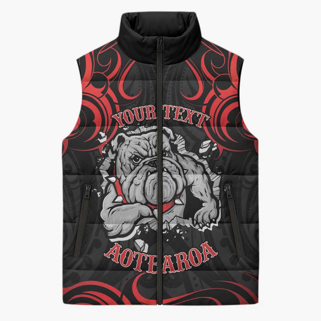 Aotearoa Bulldog Sleeveless Puffer Jacket NZ Maori Tattoo - Polynesian Pride