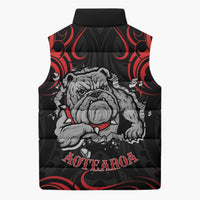 Aotearoa Bulldog Sleeveless Puffer Jacket NZ Maori Tattoo - Polynesian Pride