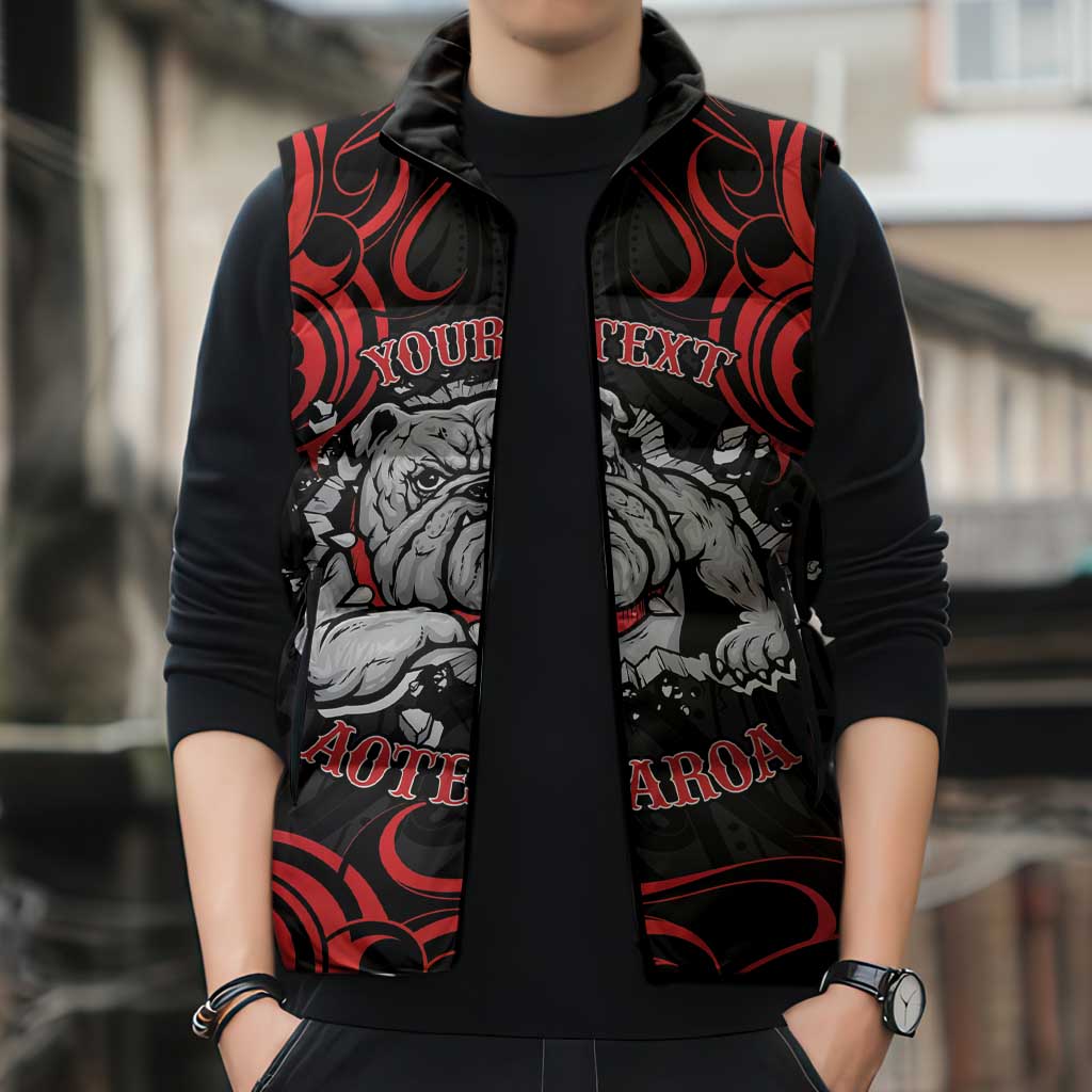 Aotearoa Bulldog Sleeveless Puffer Jacket NZ Maori Tattoo - Polynesian Pride