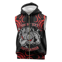 Aotearoa Bulldog Sleeveless Zip Hoodie NZ Maori Tattoo - Polynesian Pride