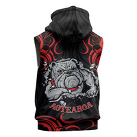 Aotearoa Bulldog Sleeveless Zip Hoodie NZ Maori Tattoo - Polynesian Pride