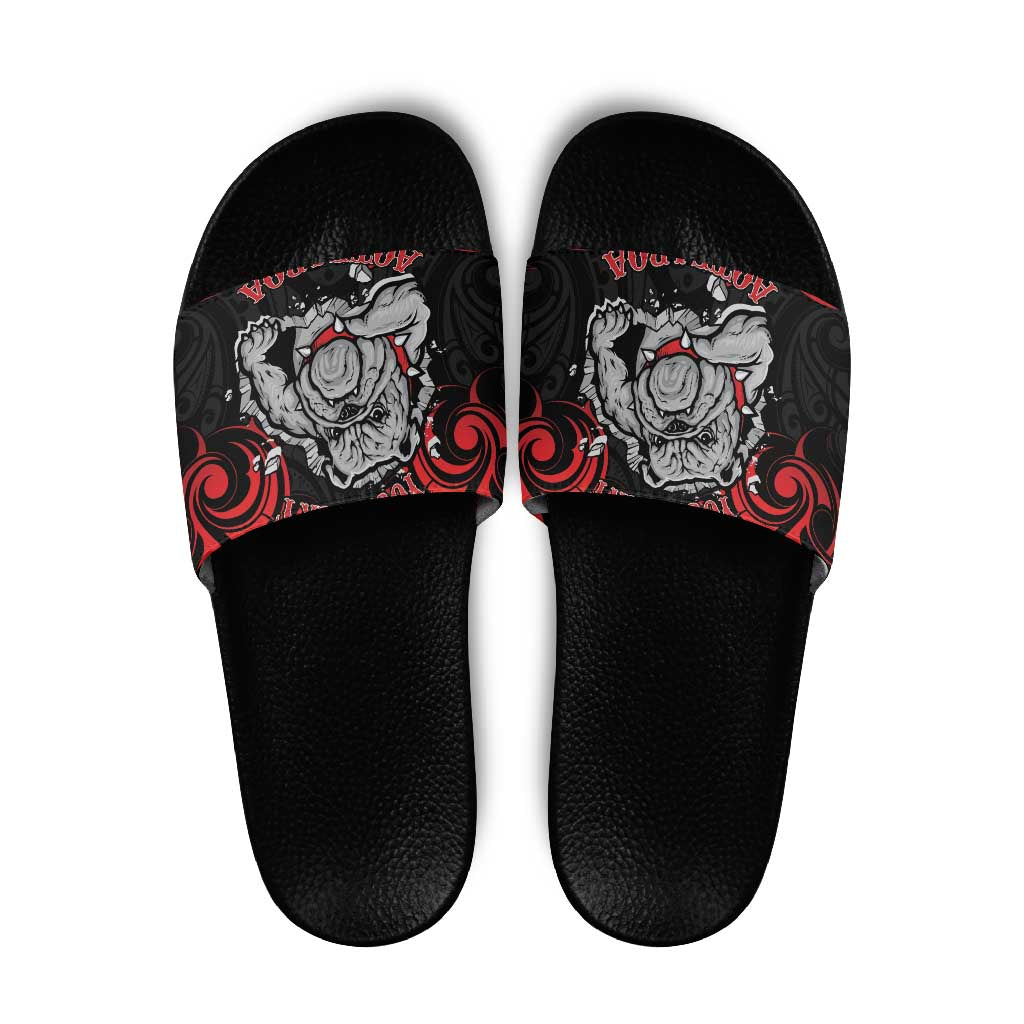 Personalised Aotearoa Bulldog Slide Sandals NZ Maori Tattoo - Polynesian Pride