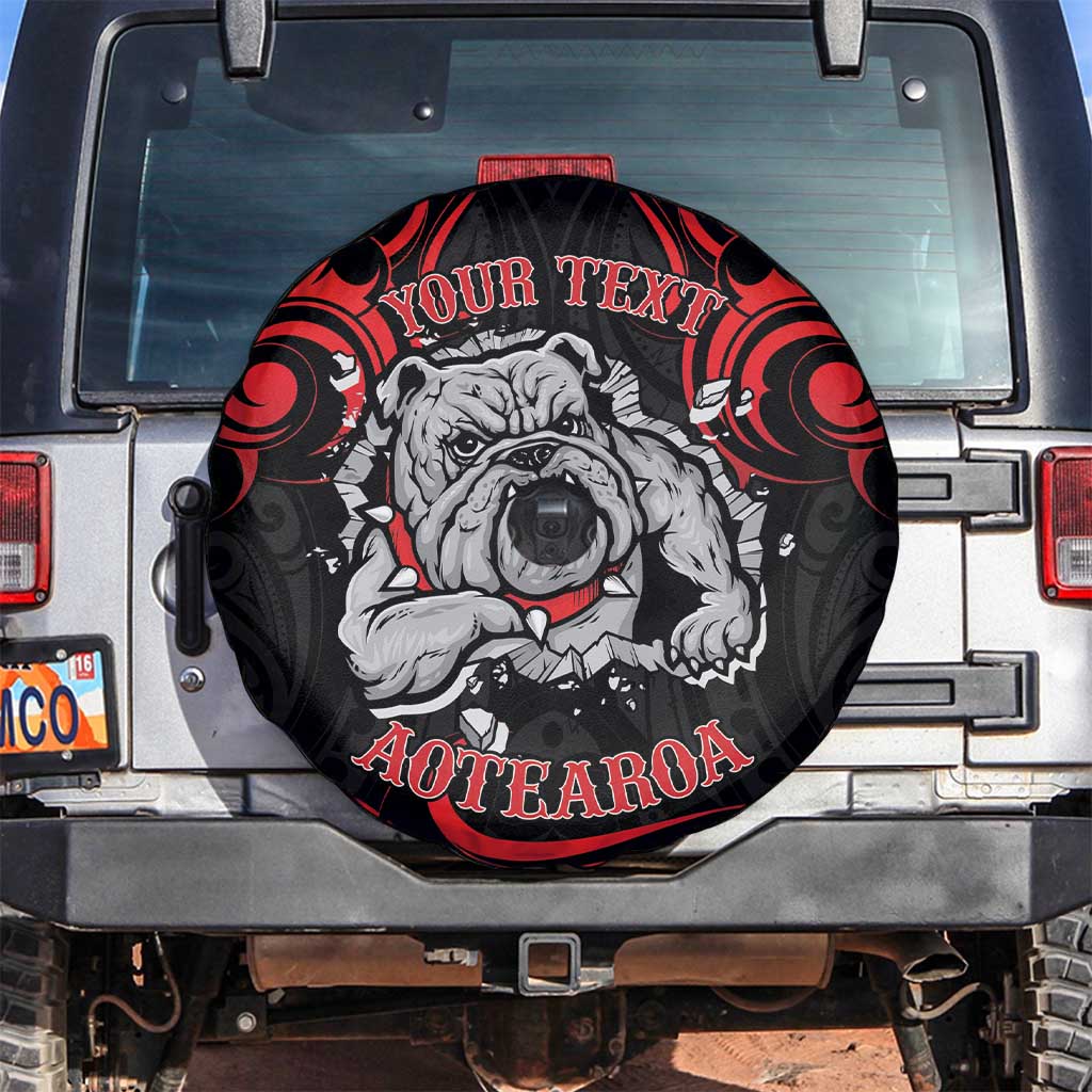 Personalised Aotearoa Bulldog Spare Tire Cover NZ Maori Tattoo