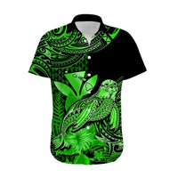(Custom Personalised) Hawaii Monk Seal Hawaiian Shirt Polynesian Kakau With Kanaka Green LT14 - Polynesian Pride