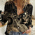 Gold Aloha Hawaii Women Casual Shirt Snorkeling With Sea Turtle Polynesian Pattern