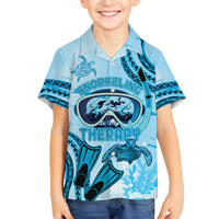 Hawaii Sea Turtle Snorkeling Is My Therapy Kid Hawaiian Shirt LT14 Kid Blue - Polynesian Pride