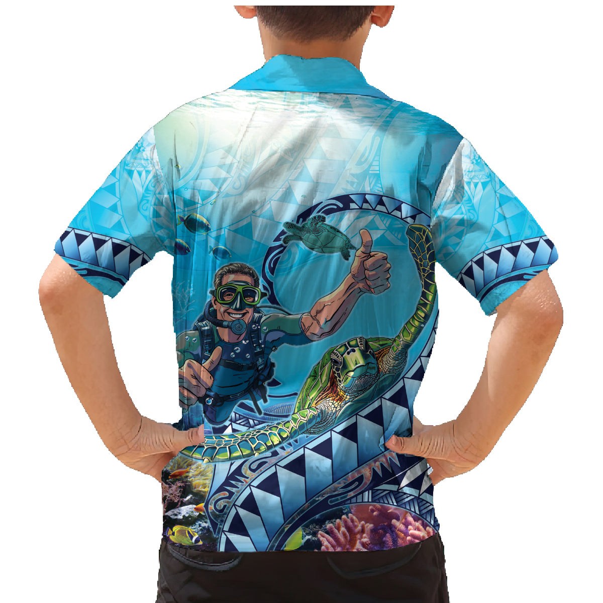 Hawaii Snorkeling Honu Turtle Family Matching Mermaid Dress and Hawaiian Shirt Under The Ocean Vibes