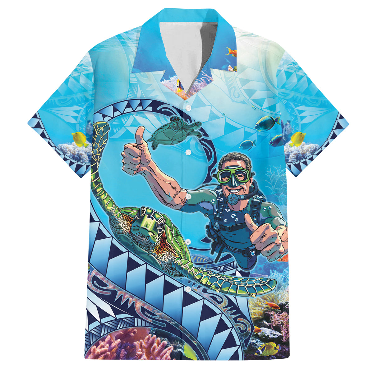 Hawaii Snorkeling Honu Turtle Family Matching Tank Maxi Dress and Hawaiian Shirt Under The Ocean Vibes
