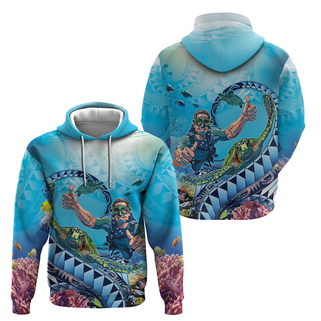 Hawaii Snorkeling Honu Turtle Hoodie Under The Ocean Vibes LT14