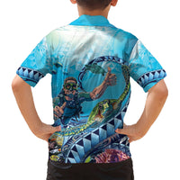 Hawaii Snorkeling Honu Turtle Kid Hawaiian Shirt Under The Ocean Vibes LT14 - Polynesian Pride