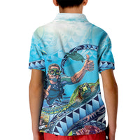 Hawaii Snorkeling Honu Turtle Kid Polo Shirt Under The Ocean Vibes