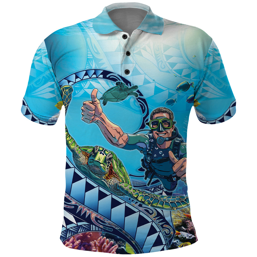 Hawaii Snorkeling Honu Turtle Polo Shirt Under The Ocean Vibes