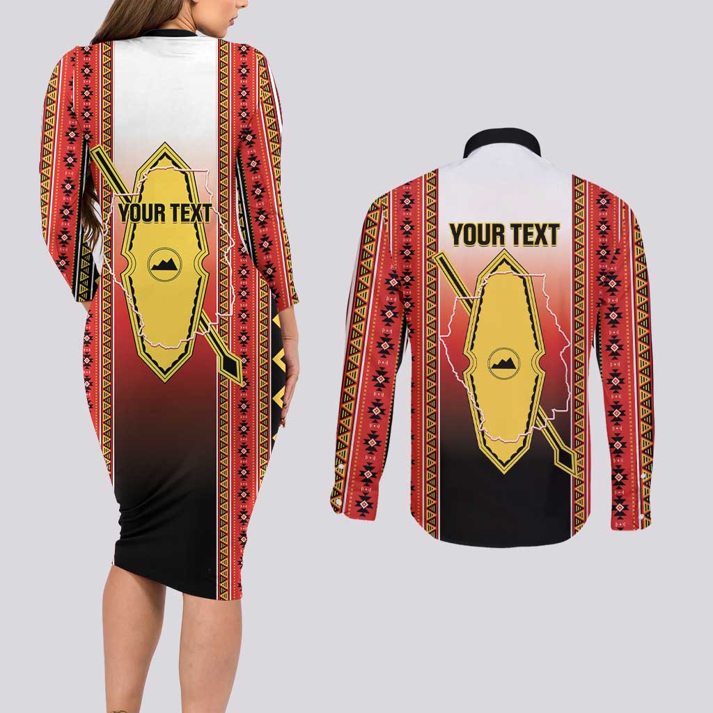 Personalised Bukidnon Philippines Couples Matching Long Sleeve Bodycon Dress and Long Sleeve Button Shirt The Food Basket of Region X