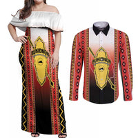 Personalised Bukidnon Philippines Couples Matching Off Shoulder Maxi Dress and Long Sleeve Button Shirt The Food Basket of Region X