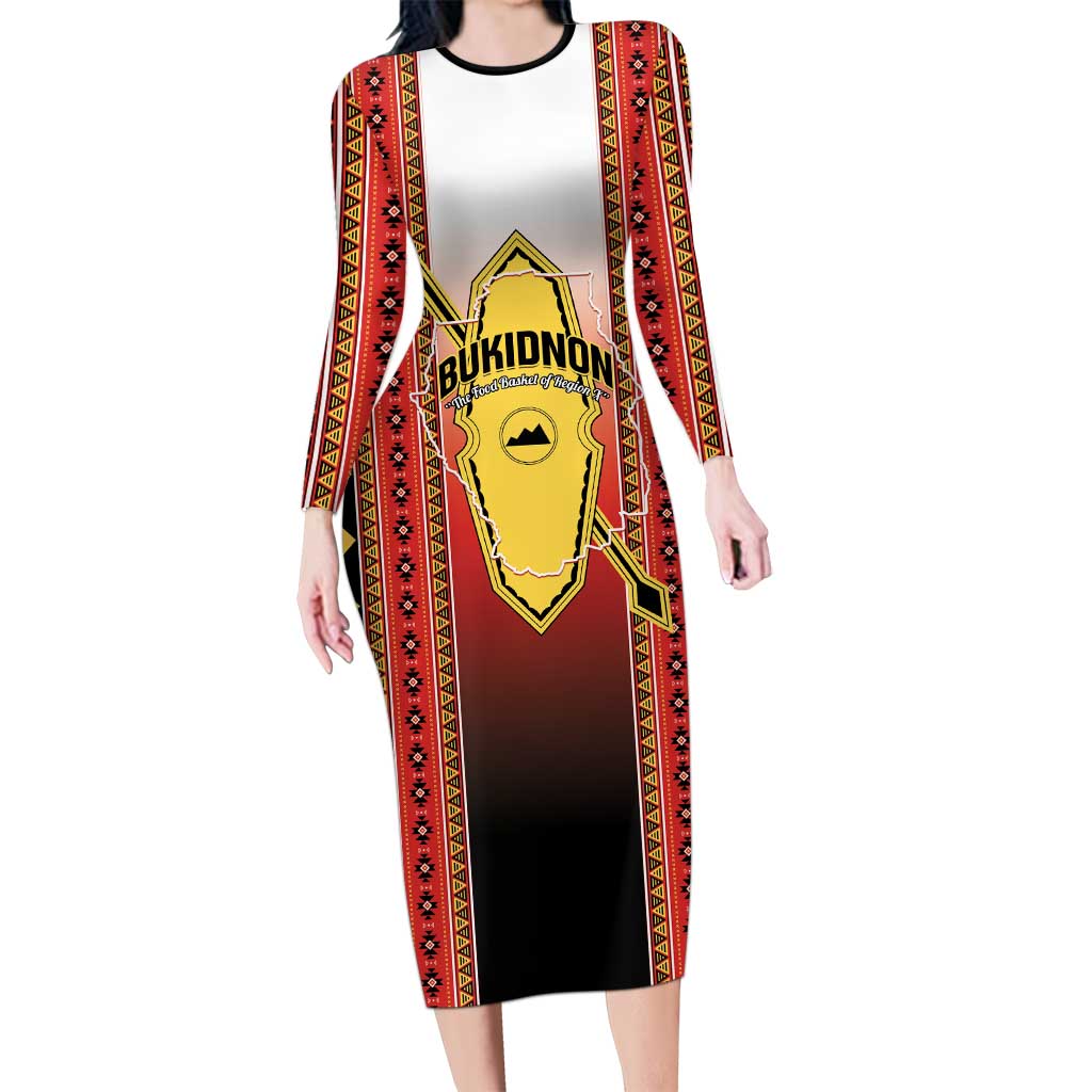 Personalised Bukidnon Philippines Family Matching Long Sleeve Bodycon Dress and Hawaiian Shirt The Food Basket of Region X