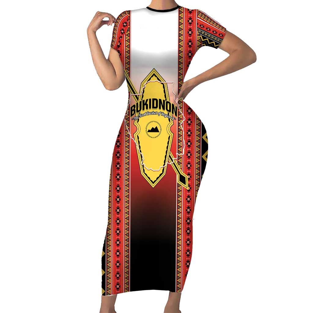 Personalised Bukidnon Philippines Family Matching Short Sleeve Bodycon Dress and Hawaiian Shirt The Food Basket of Region X