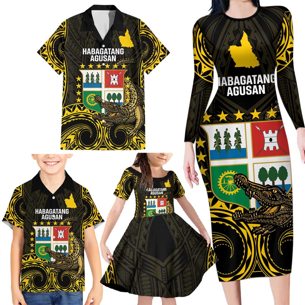 Agusan del Sur Philippines Family Matching Long Sleeve Bodycon Dress and Hawaiian Shirt Habagatang Agusan Lolong