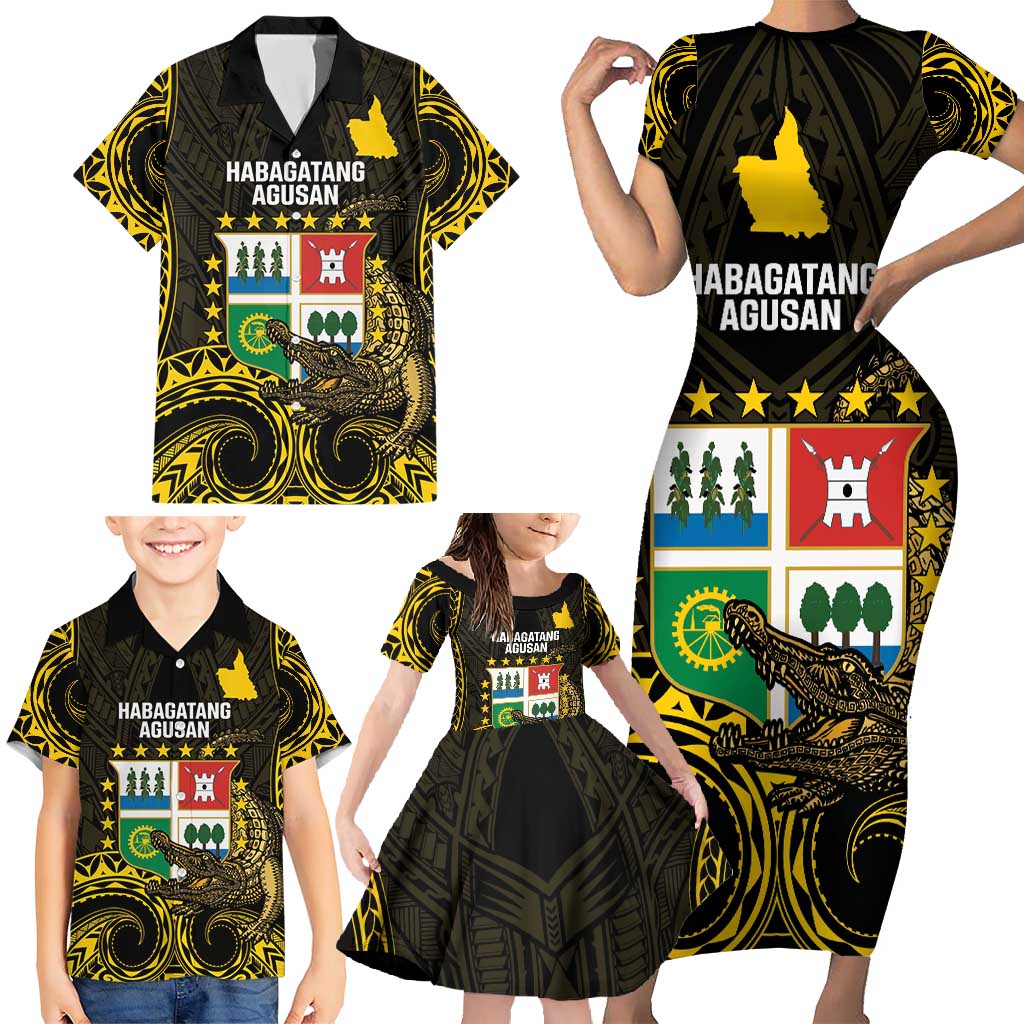 Agusan del Sur Philippines Family Matching Short Sleeve Bodycon Dress and Hawaiian Shirt Habagatang Agusan Lolong