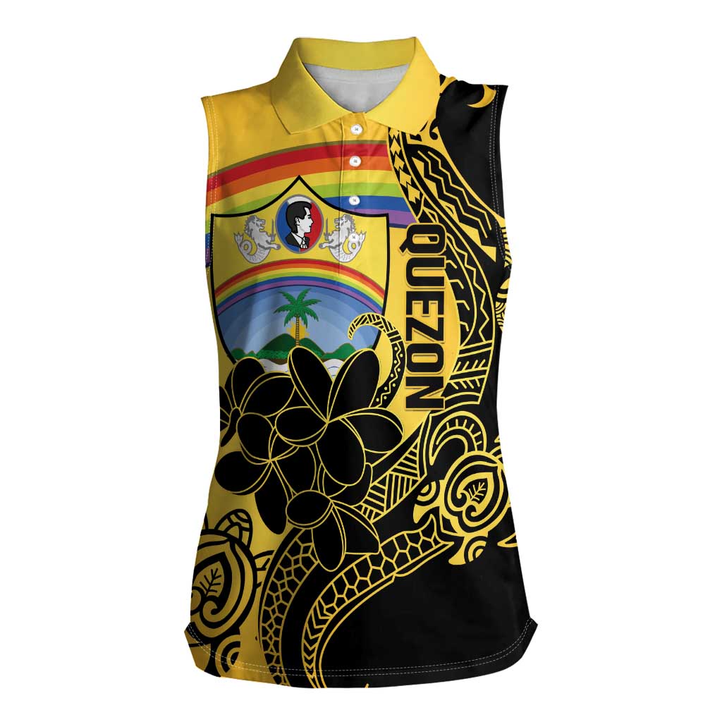 Quezon Province Women Sleeveless Polo Shirt Cocolandia Philippines Turtle