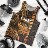 Polynesian Pride Hawaiian Islands Men Tank Top Lani Map Gold Kanaka With Kakau LT14 Gold - Polynesian Pride
