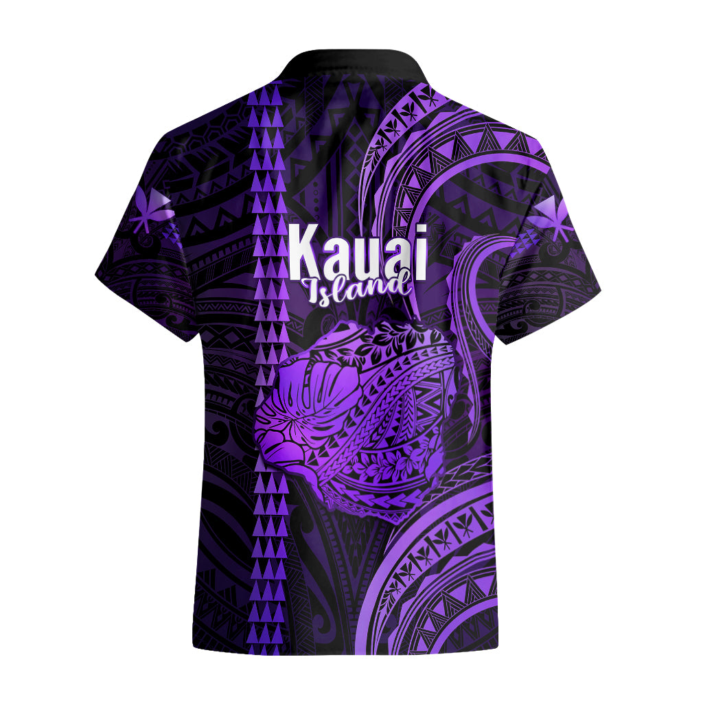 Polynesian Pride Hawaiian Islands Hawaiian Shirt Kauai Map Purple Kanaka With Kakau LT14 - Polynesian Pride