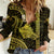 Polynesian Pride Hawaiian Islands Women Casual Shirt Oahu Map Yellow Kanaka With Kakau LT14 Female Yellow - Polynesian Pride