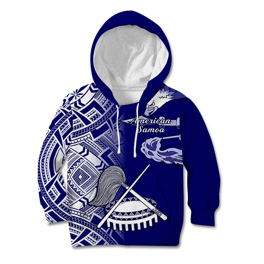Personalised American Samoa Kid Hoodie July 4 Independence Day LT14 Hoodie Blue - Polynesian Pride