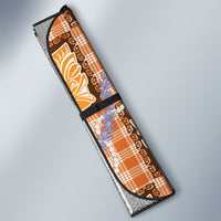 Aloha Hawaii Tiki Palaka Motifs Auto Sun Shade Honohono Lei Orange Elegant Vibes