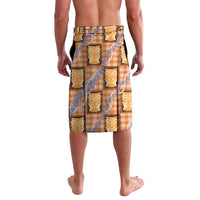 Aloha Hawaii Tiki Palaka Motifs Lavalava Honohono Lei Orange Elegant Vibes LT14 - Polynesian Pride