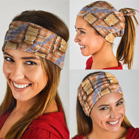 Aloha Hawaii Tiki Palaka Motifs Neck Gaiter Honohono Lei Orange Elegant Vibes