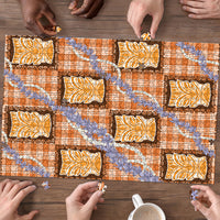 Aloha Hawaii Tiki Palaka Motifs Puzzle Honohono Lei Orange Elegant Vibes LT14 - Polynesian Pride