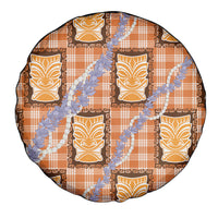 Aloha Hawaii Tiki Palaka Motifs Spare Tire Cover Honohono Lei Orange Elegant Vibes