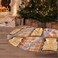 Aloha Hawaii Tiki Palaka Motifs Tree Skirt Honohono Lei Orange Elegant Vibes LT14 - Polynesian Pride