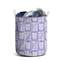 Aloha Hawaii Tiki Palaka Motifs Laundry Basket Honohono Lei Purple Elegant Vibes
