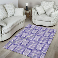 Aloha Hawaii Tiki Palaka Motifs Area Rug Honohono Lei Purple Elegant Vibes