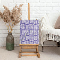 Aloha Hawaii Tiki Palaka Motifs Canvas Wall Art Honohono Lei Purple Elegant Vibes