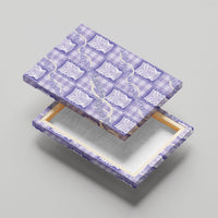 Aloha Hawaii Tiki Palaka Motifs Canvas Wall Art Honohono Lei Purple Elegant Vibes