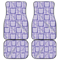 Aloha Hawaii Tiki Palaka Motifs Car Mats Honohono Lei Purple Elegant Vibes