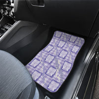 Aloha Hawaii Tiki Palaka Motifs Car Mats Honohono Lei Purple Elegant Vibes