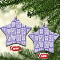 Aloha Hawaii Tiki Palaka Motifs Ceramic Ornament Honohono Lei Purple Elegant Vibes LT14 Star Purple - Polynesian Pride