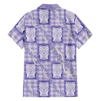 Aloha Hawaii Tiki Palaka Motifs Family Matching Mermaid Dress and Hawaiian Shirt Honohono Lei Purple Elegant Vibes