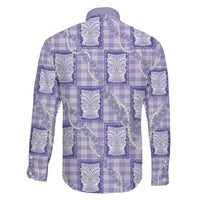 Aloha Hawaii Tiki Palaka Motifs Family Matching Mermaid Dress and Hawaiian Shirt Honohono Lei Purple Elegant Vibes